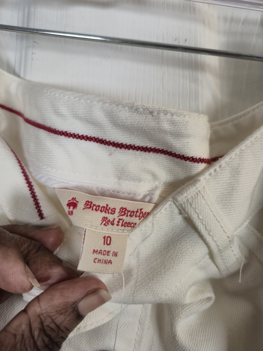 Brooks Brothers Red Fleece White Denim Button Front Mini Skirt Size 10 - Picture 5 of 5